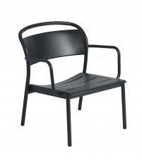 Fotel LINEAR STEEL LOUNGE ARMCHAIR MUUTO - antracytowy czarny, na zewnątrz  