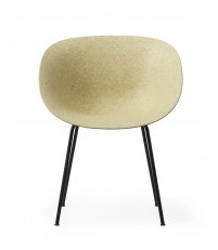 Krzesło z podłokietnikami MAT ARMCHAIR Normann Copenhagen - trawa konopna, czarna podstawa
