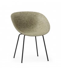Krzesło z podłokietnikami MAT ARMCHAIR Normann Copenhagen - trawa morska, czarna podstawa