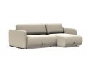 Sofa rozkładana Vogan z szezlongiem Innovation Living - tkanina 539 Bouclé Beige