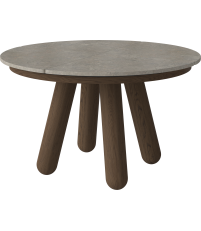 St&oacute;ł Balance Bolia - &Oslash;125 cm, dąb olejowany na ciemno / marmur Grigio Bottarga