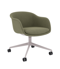 Fotel tapicerowany na k&oacute;łkach Fiber Conference Armchair Swivel Base w. Castors Muuto - tk. Ocean 21/ p. szara/ r&oacute;żne kolory