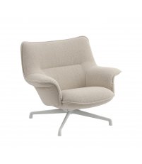 Fotel tapicerowany DOZE Swivel Base Low Back MUUTO - tkanina Hearth 7, nogi szare