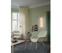 Fotel na drewnianej podstawie FIBER LOUNGE ARMCHAIR WOOD BASE MUUTO - bladozielone/ nogi ciemnobrązowe