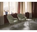 Fotel na drewnianej podstawie FIBER LOUNGE ARMCHAIR WOOD BASE MUUTO - bladozielone/ nogi ciemnobrązowe