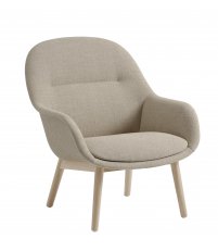 Fotel na drewnianej podstawie FIBER LOUNGE ARMCHAIR WOOD BASE MUUTO - bladozielone/ nogi ciemnobrązowe