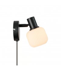 Kinkiet Milford Mini - czarny, szklane klosze