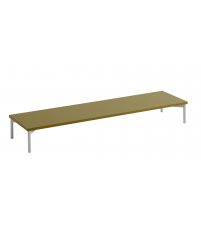 Podium regału modułowego STACKED TUBE BASE Muuto - 131 x 35 cm, brązowozielone/ szara podstawa
