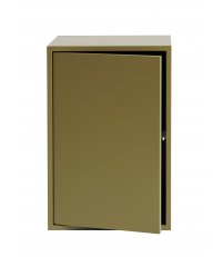 Regał modułowy STACKED Muuto - większy element z drzwiami, brązowozielony