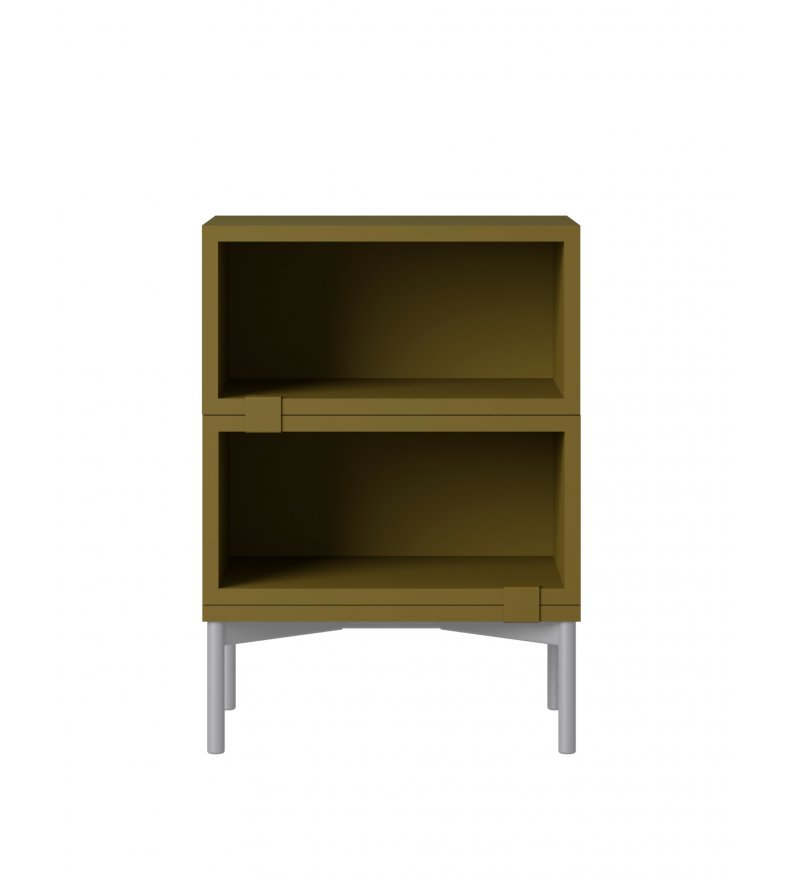 Regał modułowy STACKED Muuto - konfiguracja 1 bedside table, zielonobrązowa