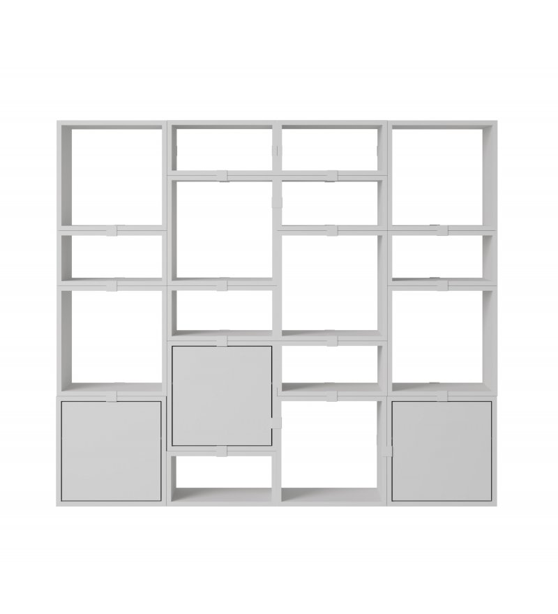 Regał modułowy STACKED Muuto - konfiguracja 4 bookcase, szara