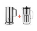 Zestaw: Czajnik elektryczny Kettle Aarke - 1,2L, stalowy + Dzbanek filtrujący Purifier Aarke - 1,18L, stalowy