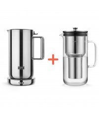 Zestaw: Czajnik elektryczny Kettle Aarke - 1,2L, stalowy + Dzbanek filtrujący Purifier Aarke - 1,18L, stalowy
