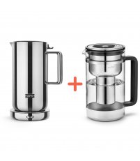 Zestaw: Czajnik elektryczny Kettle Aarke - 1,2L, stalowy + Dzbanek filtrujący Purifier Aarke - 1,18L, stalowy