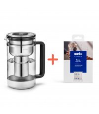 Zestaw: Dzbanek filtrujący Purifier Large Aarke - 1,66L, stalowy + Wkłady do dzbanka filtrującego Pure Filter Granules Aarke