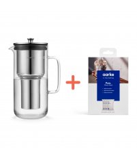 Zestaw: Dzbanek filtrujący Purifier Aarke - 1,18L, stalowy + Wkłady do dzbanka filtrującego Pure Filter Granules Aarke