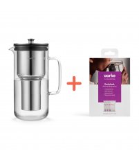 Zestaw: Dzbanek filtrujący Purifier Aarke - 1,18L, stalowy + Wkłady do dzbanka filtrującego Enriched Filter Granules Aarke