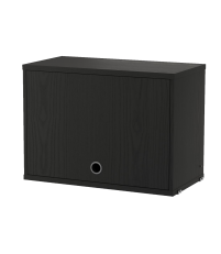 Szafka modułowa z drzwiami uchylnymi String Furniture- system String®, rozm. 58/42/30, jesion bejcowany na czarno