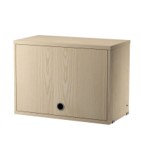 Szafka modułowa z drzwiami uchylnymi String Furniture- system String®, rozm. 58/42/30, jesion