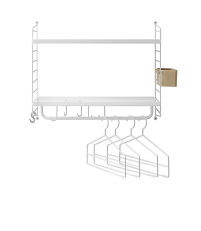 Wieszak ścienny z półkami modułowy String Furniture- system String®, rozm. 58/50/30, biały