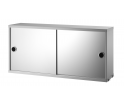 Szafka modułowa z przesuwnymi lustrzanymi drzwiami String Furniture- system String®, rozm. 78/37/20, szara