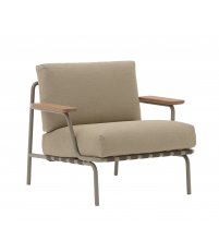 Fotel ogrodowy SETTLE LOUNGE CHAIR MUUTO - tkanina Ribbed Weave 5/ podstawa taupe, na zewnątrz