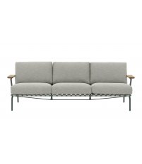 Sofa 3-osobowa ogrodowa SETTLE MUUTO -  tkanina Ribbed Weave 2/ ciemnozielona podstawa, na zewnątrz