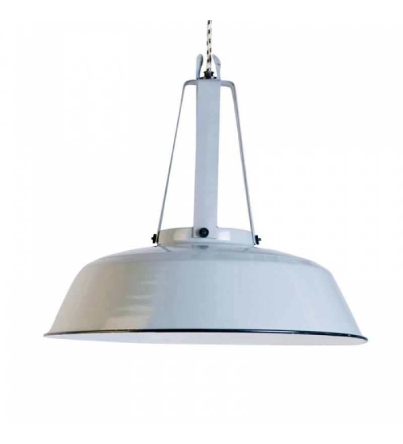 Przemysłowa emaliowana lampa Workshop L HK LIVING - biała