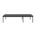 Stół biurowy Linear System Table Muuto - 110cm x 360cm, konfiguracja 1, czarny blat z nanolaminatu/ABS, czarna podstawa