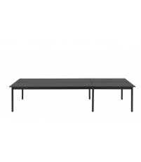 Stół biurowy Linear System Table Muuto - 110cm x 360cm, konfiguracja 1, czarny blat z nanolaminatu/ABS, czarna podstawa