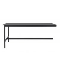 Moduł końcowy stołu Linear System End Module Muuto - wys. 105cm, 110x240cm, czarny blat z nanolaminatu/ABS, czarna podst.