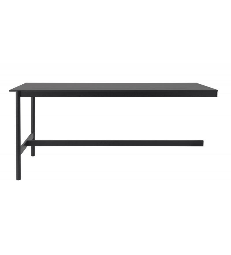 Moduł końcowy stołu Linear System End Module Muuto - wys. 105cm, 110x240cm, czarny blat z nanolaminatu/ABS, czarna podst.