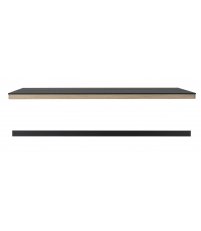 Moduł śr. wysokiego stołu biurowego Linear Sys. Middle Mod. Muuto - 110x240cm, czarny blat z nanolaminatu/ABS, dębowa podst.