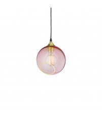 Lampa wisząca BALLROOM 20 cm Design By Us - złota podstawa z r&oacute;żowym szklanym kloszem