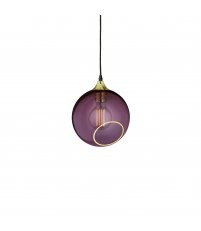 Lampa wisząca BALLROOM 20 cm Design By Us - złota podstawa z fioletowym szklanym kloszem