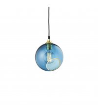 Lampa wisząca BALLROOM 20 cm Design By Us - z niebieskim szklanym kloszem
