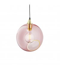 Lampa wisząca BALLROOM XL 32 cm Design By Us - z r&oacute;żowym szklanym kloszem