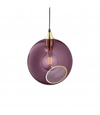 Lampa wisząca BALLROOM 20 cm Design By Us - złota podstawa z fioletowym szklanym kloszem