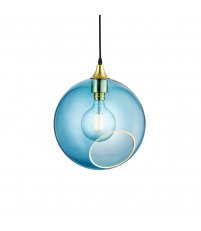 Lampa wisząca BALLROOM XL 32 cm Design By Us - z niebieskim szklanym kloszem