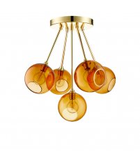 Lampa sufitowa/plafon BALLROOM MOLECULE Design By Us - z bursztynowym szklanym kloszem