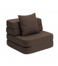 Sofa 1-osobowa dla dzieci KK 3 Fold Single by KlipKlap - brązowa