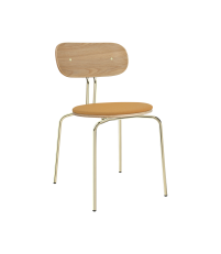 Krzesło tapicerowane Curious oak UMAGE - tangerine, złote nogi