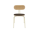 Krzesło tapicerowane Curious oak UMAGE - mocca, złote nogi
