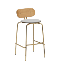 Hoker Curious Barstool UMAGE - 75 cm, sterling, złote nogi