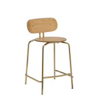 Hoker Curious Counterstool UMAGE - 65 cm, naturalny dąb, złote nogi
