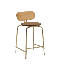 Hoker Curious Counter stool UMAGE - 65 cm, sugar brown, złote nogi
