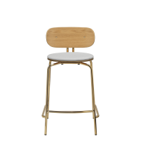 Hoker Curious Counter stool UMAGE - 65 cm, sterling, złote nogi