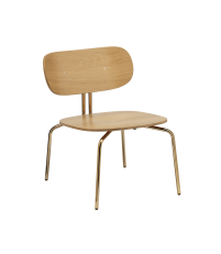 Krzesło Lounge chair Curious oak UMAGE - naturalny dąb, złote nogi