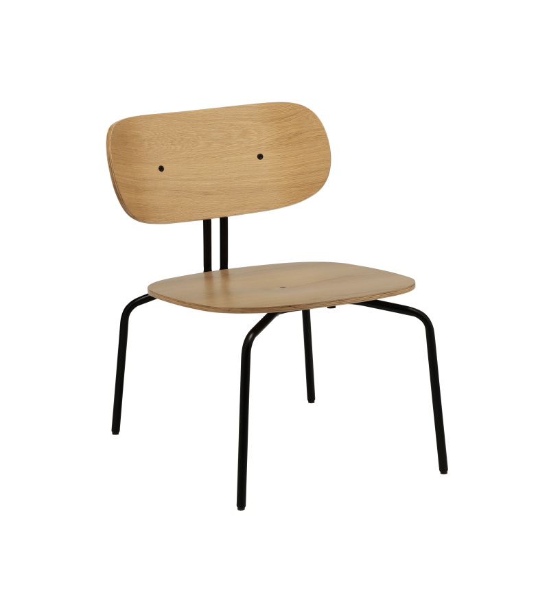 Krzesło Lounge chair Curious oak UMAGE - naturalny dąb, czarne nogi