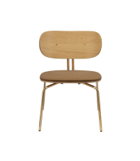Krzesło Lounge chair Curious oak UMAGE - naturalny dąb, złote nogi